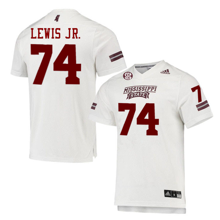 Men #74 Jimothy Lewis Jr. Mississippi State Bulldogs College Football Jerseys Stitched-White